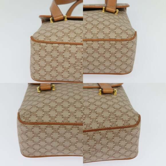 CELINE Macadam Canvas Hand Bag Pvc Beige Gold - Picture 10 of 13